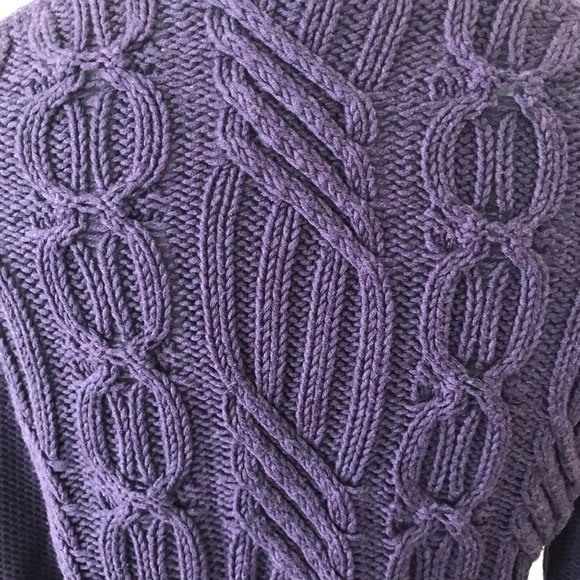 TALBOTS HEAVY CABLE KNIT COTTON CARDIGAN - Picture 4 of 6